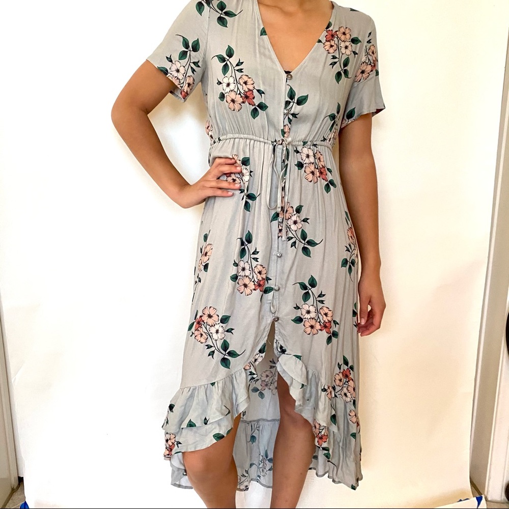 Light blue Floral pattern dress
